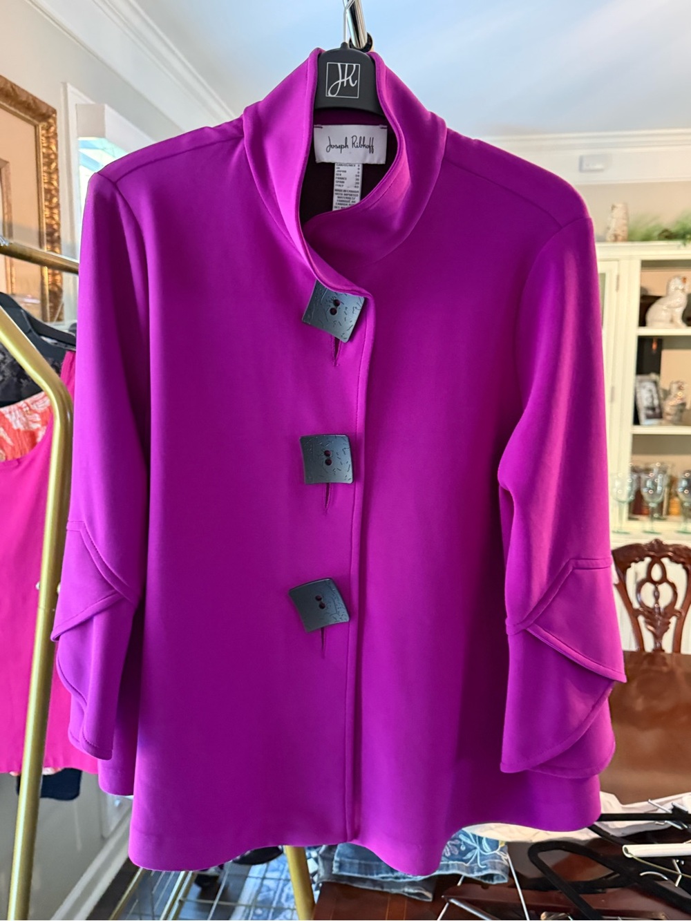 Joseph Ribkoff Vibrant Fuchsia Button-Front Jacket